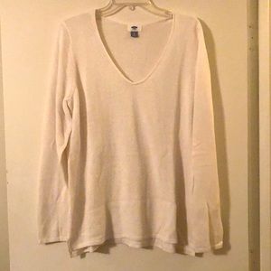 Cream Long Sleeve Old Navy Crew Neck Sweater